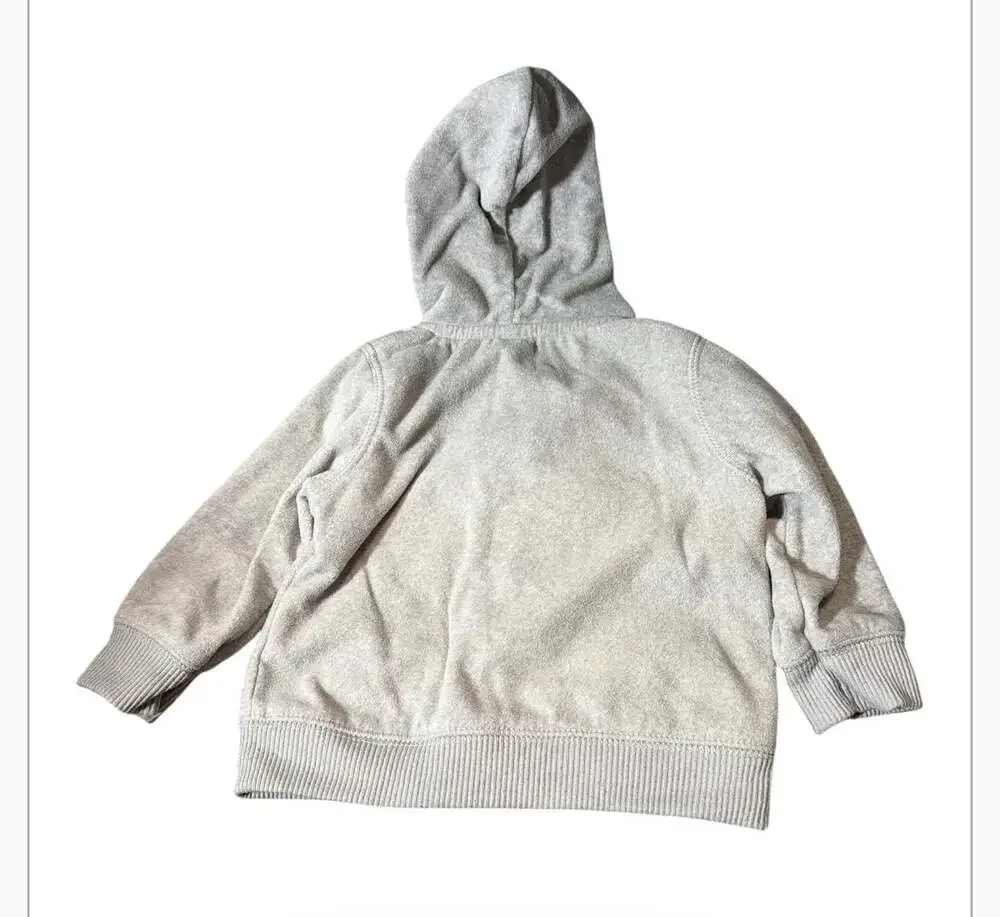 Carter's Baby Grey Fleece Red Buffalo Plaid Moose Full-Zip Hoodie